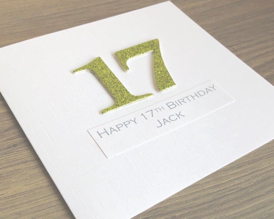 SALE Half Price handmade 17th birthday card - personalised
