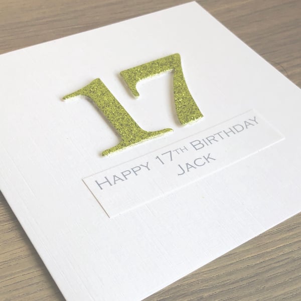 SALE Half Price handmade 17th birthday card - personalised