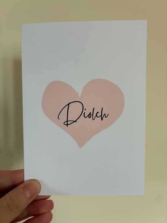 Diolch. Cerdyn Diolch. Welsh Thank you Card