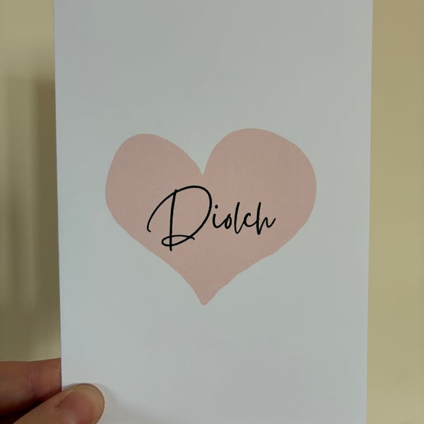 Diolch. Cerdyn Diolch. Welsh Thank you Card
