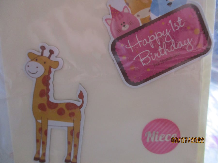 Happy 1st Birthday Niece Card
