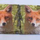 Set of 2 fox decoupaged slate coasters.