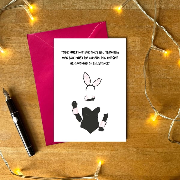 Woman of Substance Card - Funny Feminist Bridget Jones - Breakup Card for Her