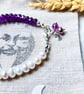 Amethyst & Pearl Celestial Gemstone Bracelet - February & June Birthstone - Image 5