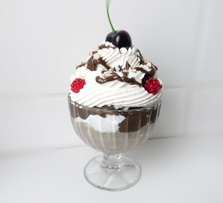 Chocolate  Ice Cream Sundae Fake Food for Theatre Photography Props