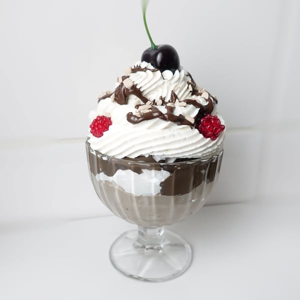 Chocolate  Ice Cream Sundae Fake Food for Theatre Photography Props