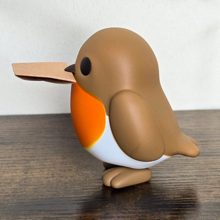 Robin With Message Figurine - Cute Resin Sculpture - 3D Printed Gift 