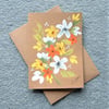 original art hand painted floral greetings card (ref F 34 )