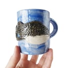 Whale Shark Mug - Hand Built Stoneware Pottery