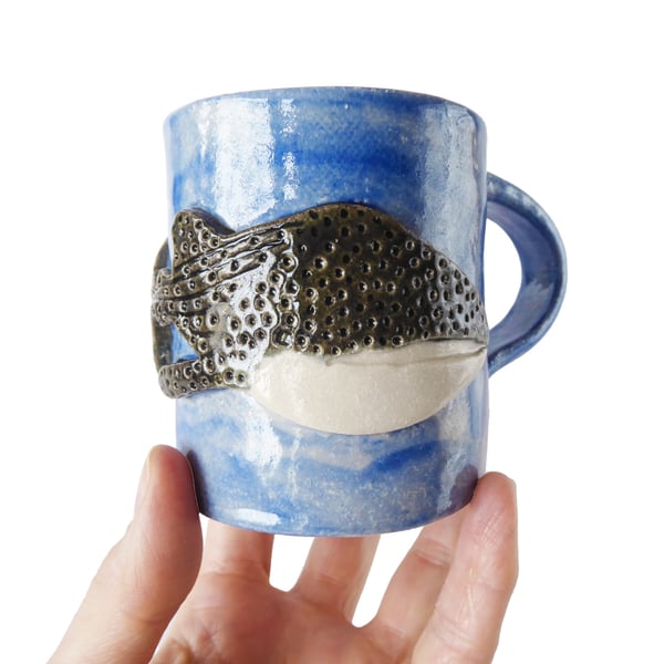 Whale Shark Mug - Hand Built Stoneware Pottery