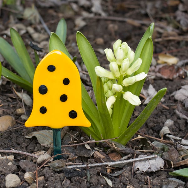 Pot Toadstool - Yellow with Dark Blue Spots - 6106