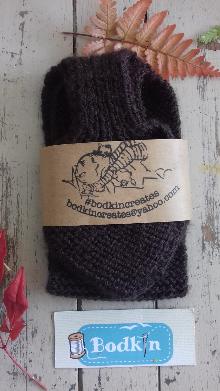 Deep brown bow scarf