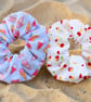 Pack of 2 Hair Scrunchies Ice Cream Blue & White 