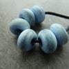 blue sea lampwork glass spacer beads