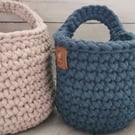 Medium Hanging Basket: handmade, crochet  Storage