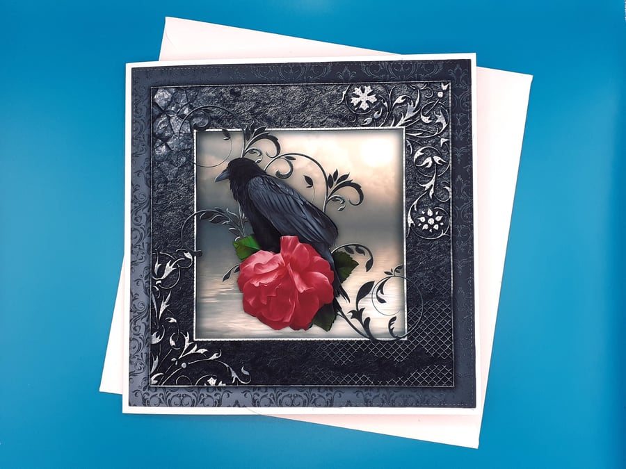 Gothic Birthday Card, Large, Decoupage 