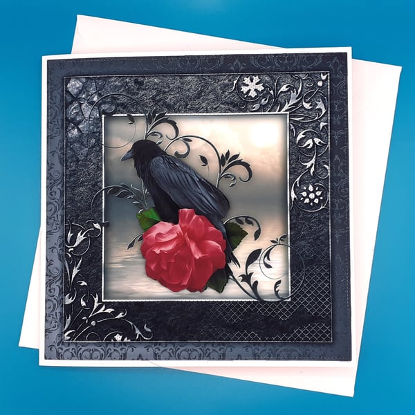 Gothic Birthday Card, Large, Decoupage 
