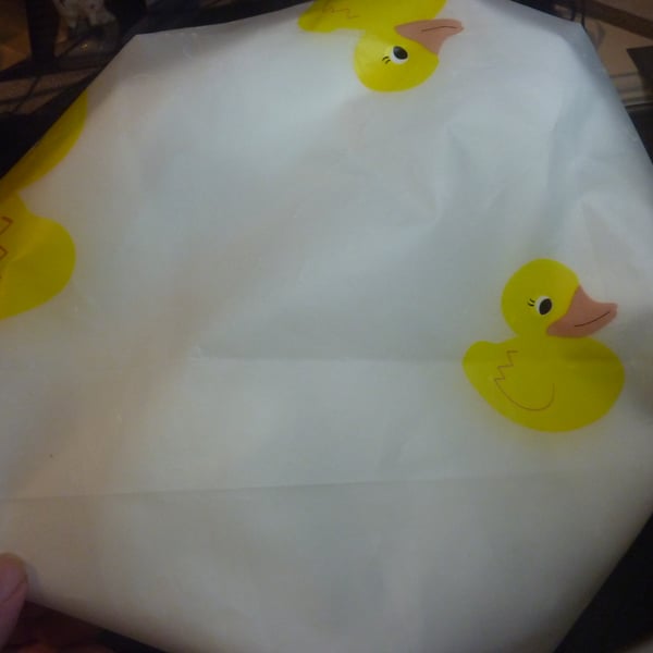 Luxery Yellow Rubber Duck Shower Cap Ajustable Large Size Waterproof Silk Trim