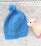 Blue Pom Pom Hat for a Child, Child's Winter Hat, Child's Knitted Hat - Image 3