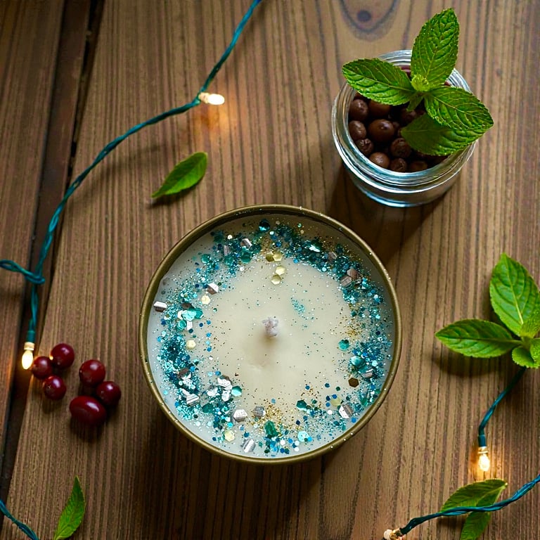 Frosted Latte Soy Wax Candle Vegan Hand Poured 5oz Gold Tin Coffee