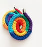 Rainbow Cotton Statement Hoops made with wired rope, Gifts for Colour Lovers - Image 3