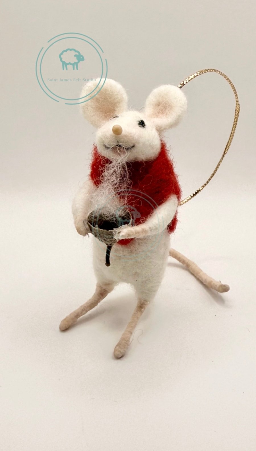 Mouse with Hot Chocolate - Hanging Decoration 