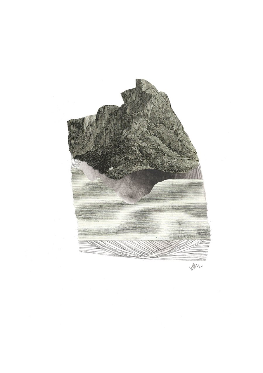 Collage 23 Where land meets sea - original han... - Folksy