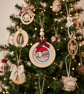 Finished Cross Stitch Bauble: Handmade Christmas Ornament for Tree Decor