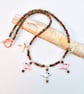 Wooden Beaded Necklace With Shell Birds & Cubic Zirconia, Birthday Gifts For Her