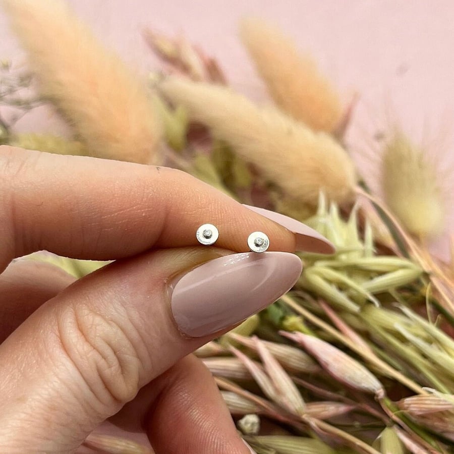 Twinkle Stud Earrings- Handmade, Sterling Silver, CZ & Butterfly Backs