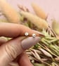 Twinkle Stud Earrings- Handmade, Sterling Silver, CZ & Butterfly Backs - Image 1