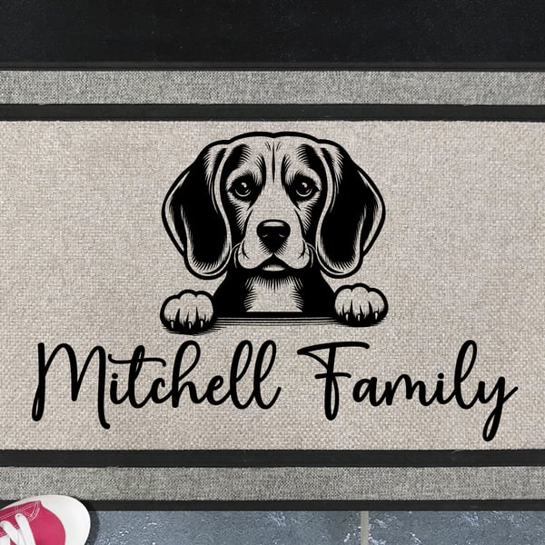 Beagle Door Mat No.3 - Personalised All Weather Doormat - 45x70cm 