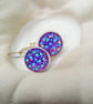 Blue Faux Druzy Lever Back Earrings, Gift for Her, Faux Druzy Earrings, Earrings - Image 6