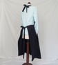 Pleated Pinafore Makers Apron, Concealed Deep Pockets. Navy No14 SAMPLE - Image 2