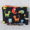 Coin purse, small make up bag, cats