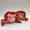 Pigs in Blankets MADE TO ORDER handmade christmas tree bauble decorations 