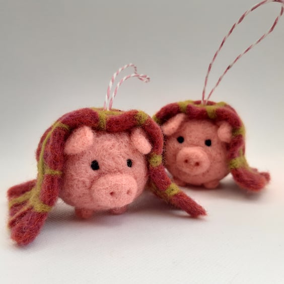 Pigs in Blankets  handmade christmas tree bauble decoration MADE TO ORDER