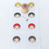 Mini Doll Faces Fabric For Covered Button Making (Set of 8)