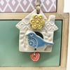 Small Ceramic bird house decoration with dangly heart Pottery bird house 