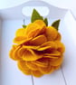 Felt Marigold Brooch: Handmade Floral Pin