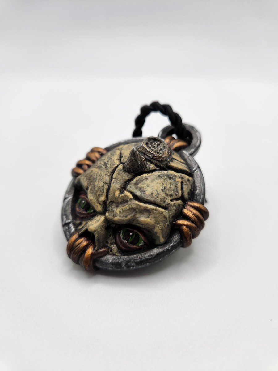 3D Printed Necromancer Medallion Rear View Mirror Charm Hand-Painted Car Interio
