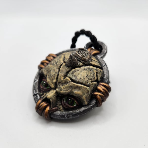 3D Printed Necromancer Medallion Rear View Mirror Charm Hand-Painted Car Interio
