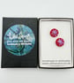 Red Fused Glass Flower Stud Earrings - Image 2