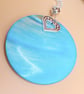 Turquoise Shell and Heart Pendant with Matching Earrings, Gift for Her - Image 2