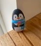 Hand-Painted Penguin Pebble – Cute Seaside Stone Art
