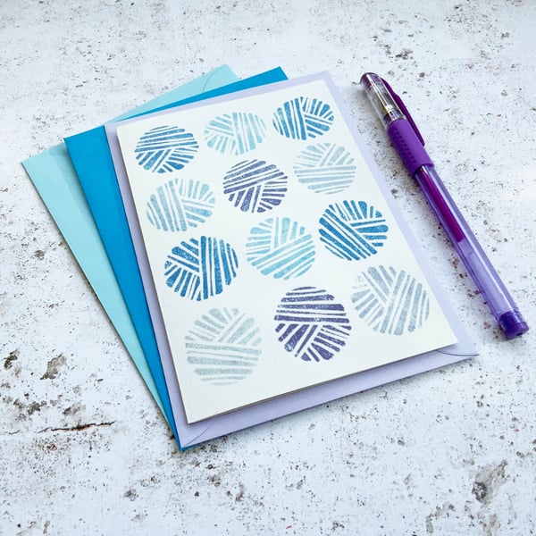 Yarn Greetings Card, wool skein recycled card for knitting or crochet fans