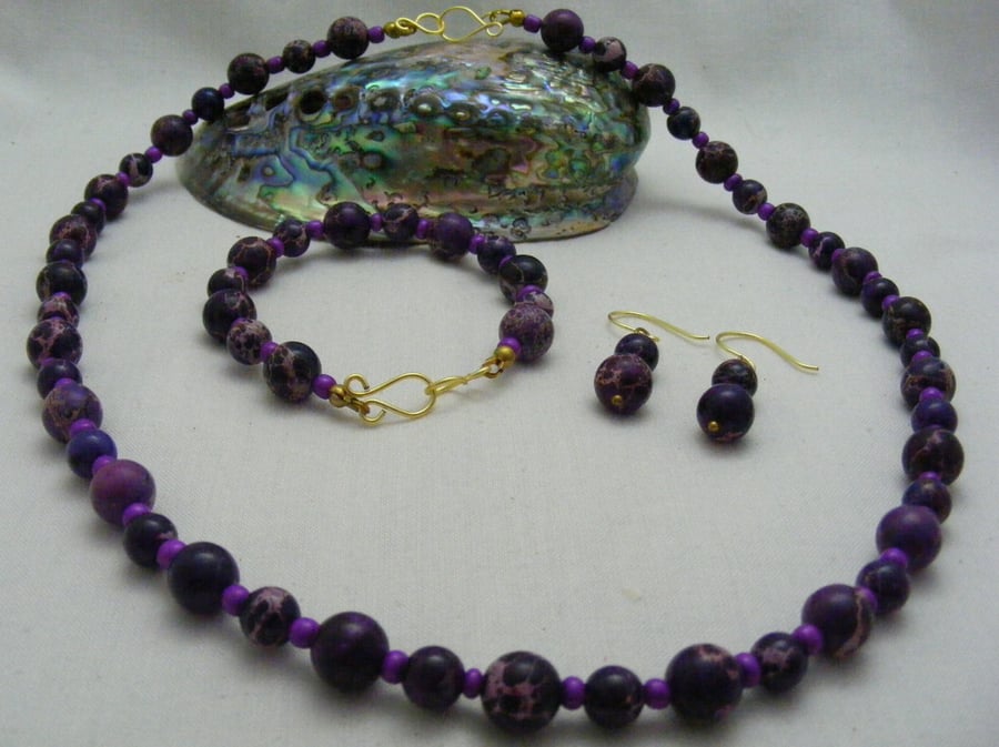 Purple Jasper Jewellery Set