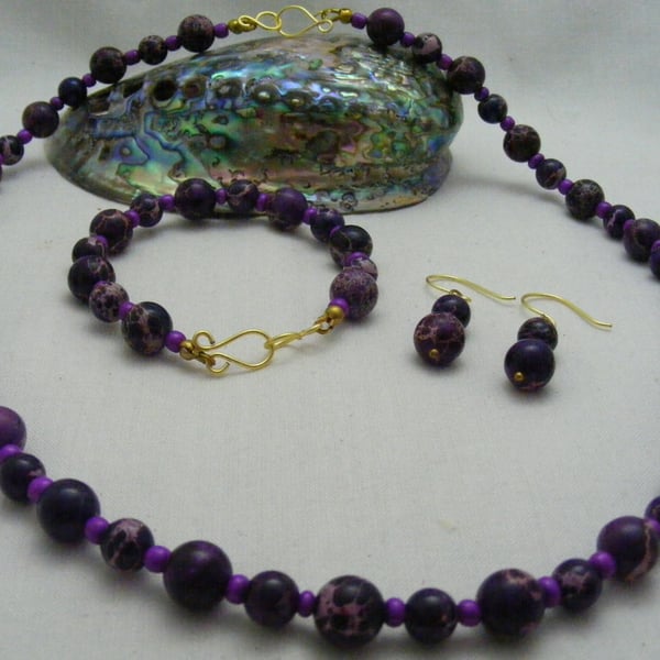 Purple Jasper Jewellery Set