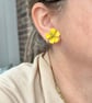 Handmade Resin Garden Buttercup 14k Goldfilled Studs - Image 2