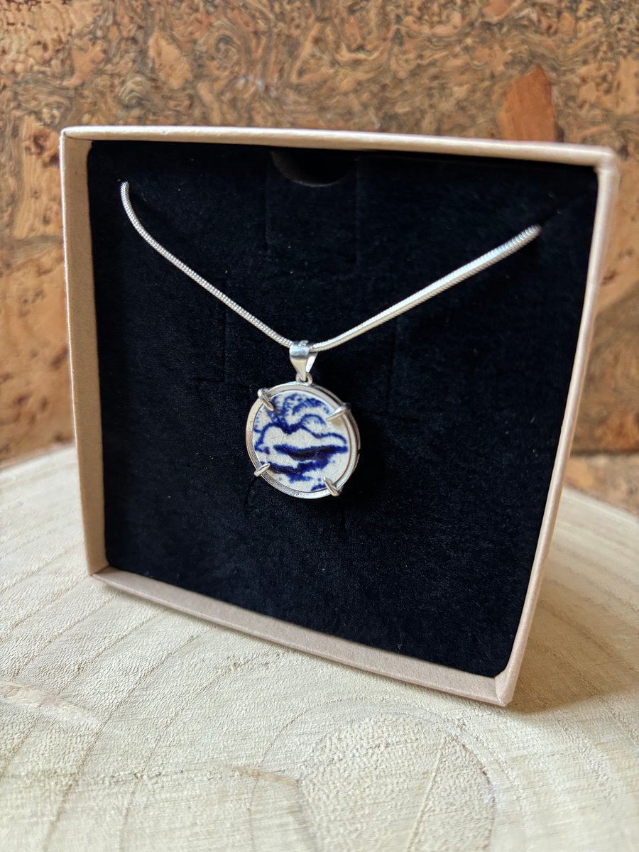 Handmade Pendant Necklace, Unique Eco Friendly Gifts, Sterling Silver, Christmas